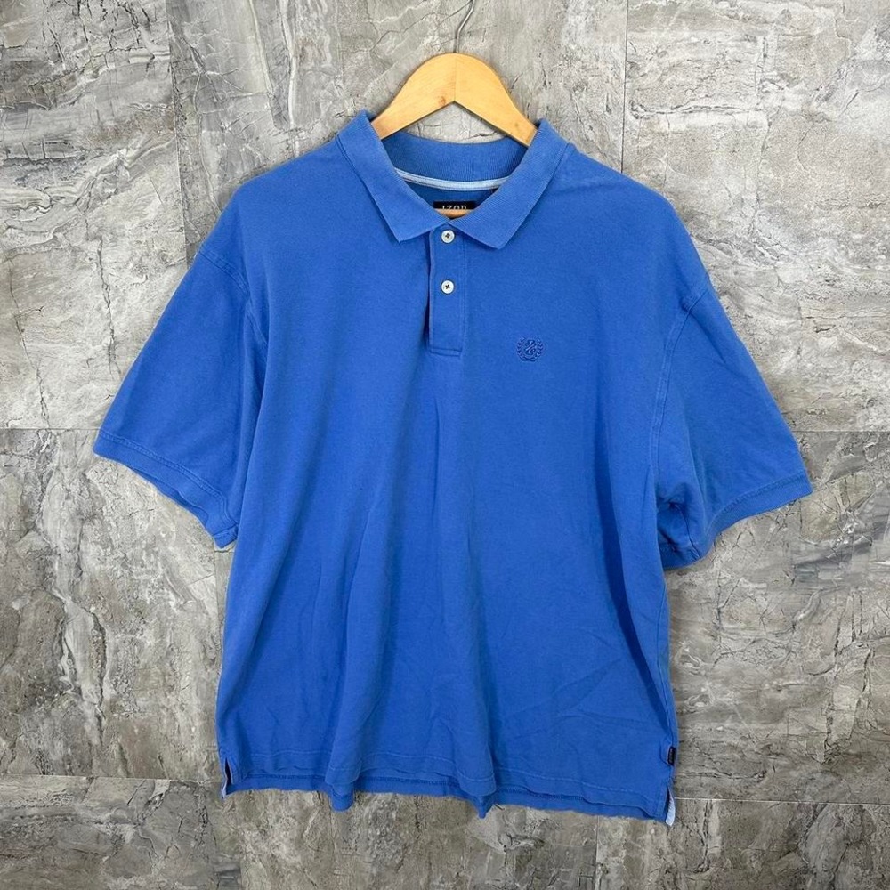 IZOD Blue short sleeve polo‎ shirt Men's 2XL #poloshirt
